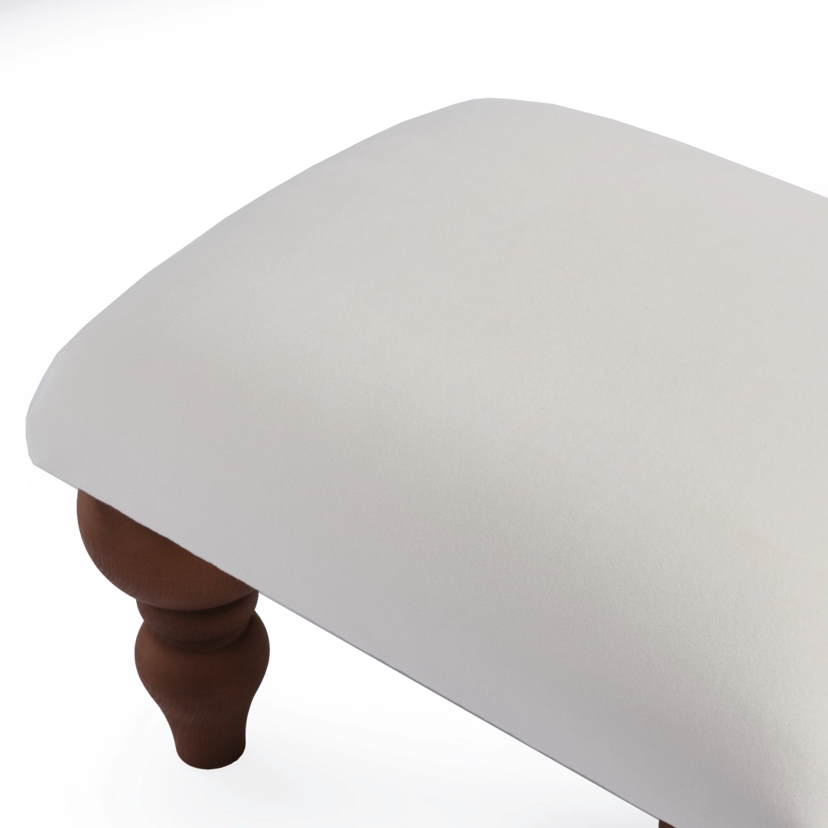Comfortabele witte poef, een elegante aanvulling op een loungestoel