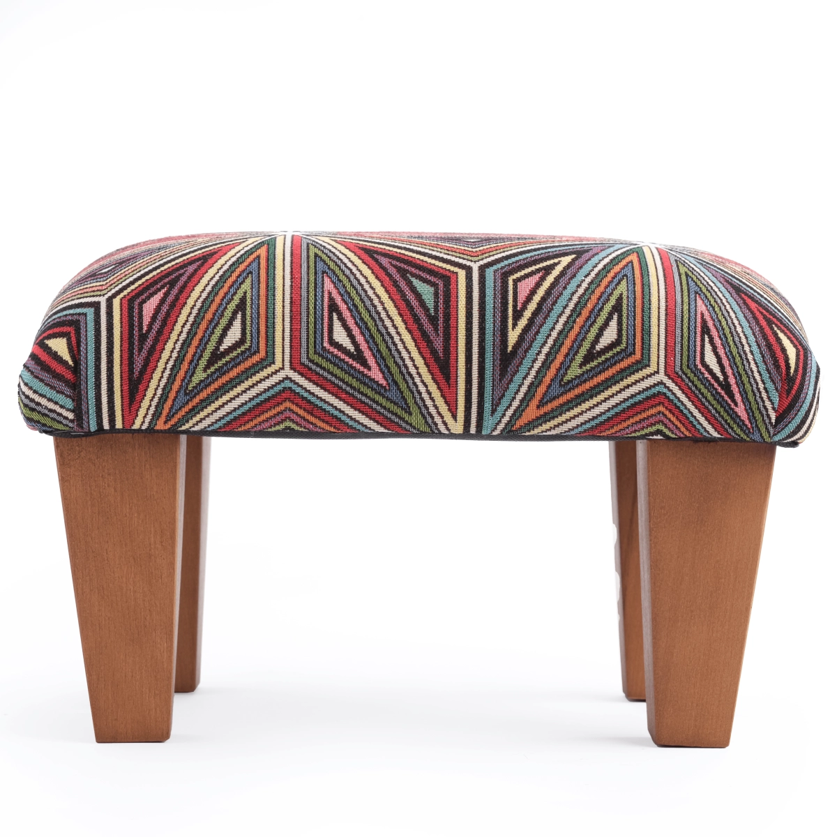 Comfortabele fauteuilvoetsteun in gekleurde bekleding, origineel ontwerp