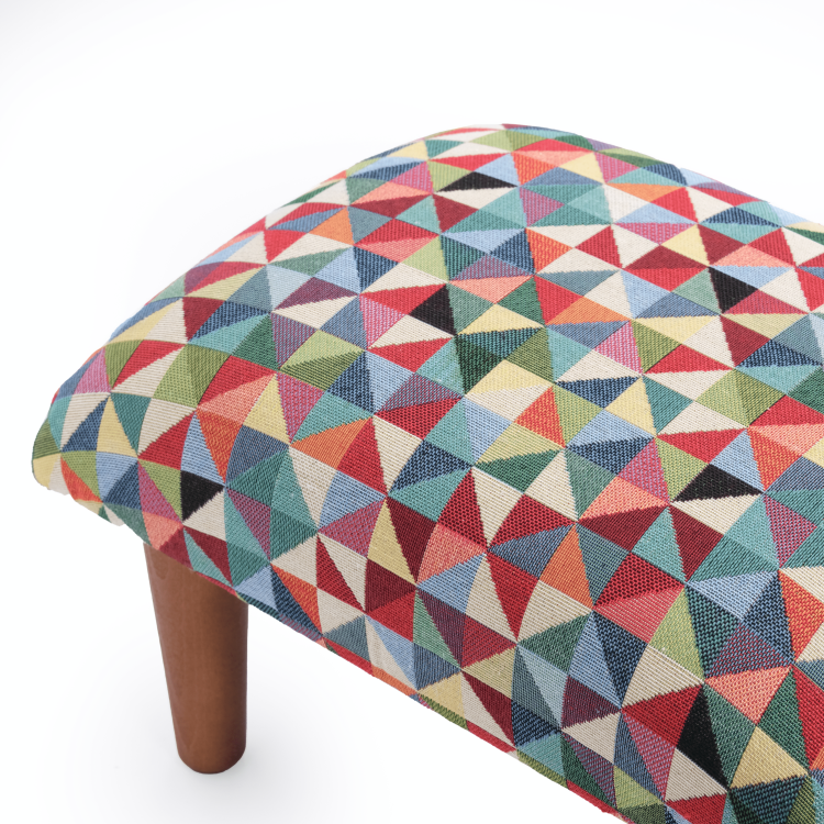 Comfortabele fauteuilvoetsteun met geometrisch design, decoratief meubelstuk