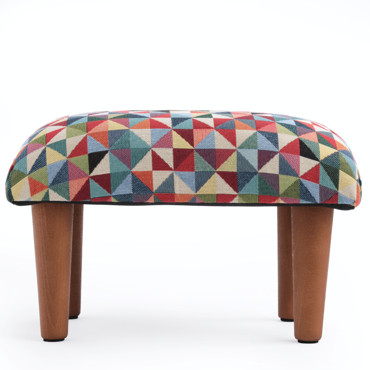 Fauteuil voetensteun met bekleding met geometrisch patroon