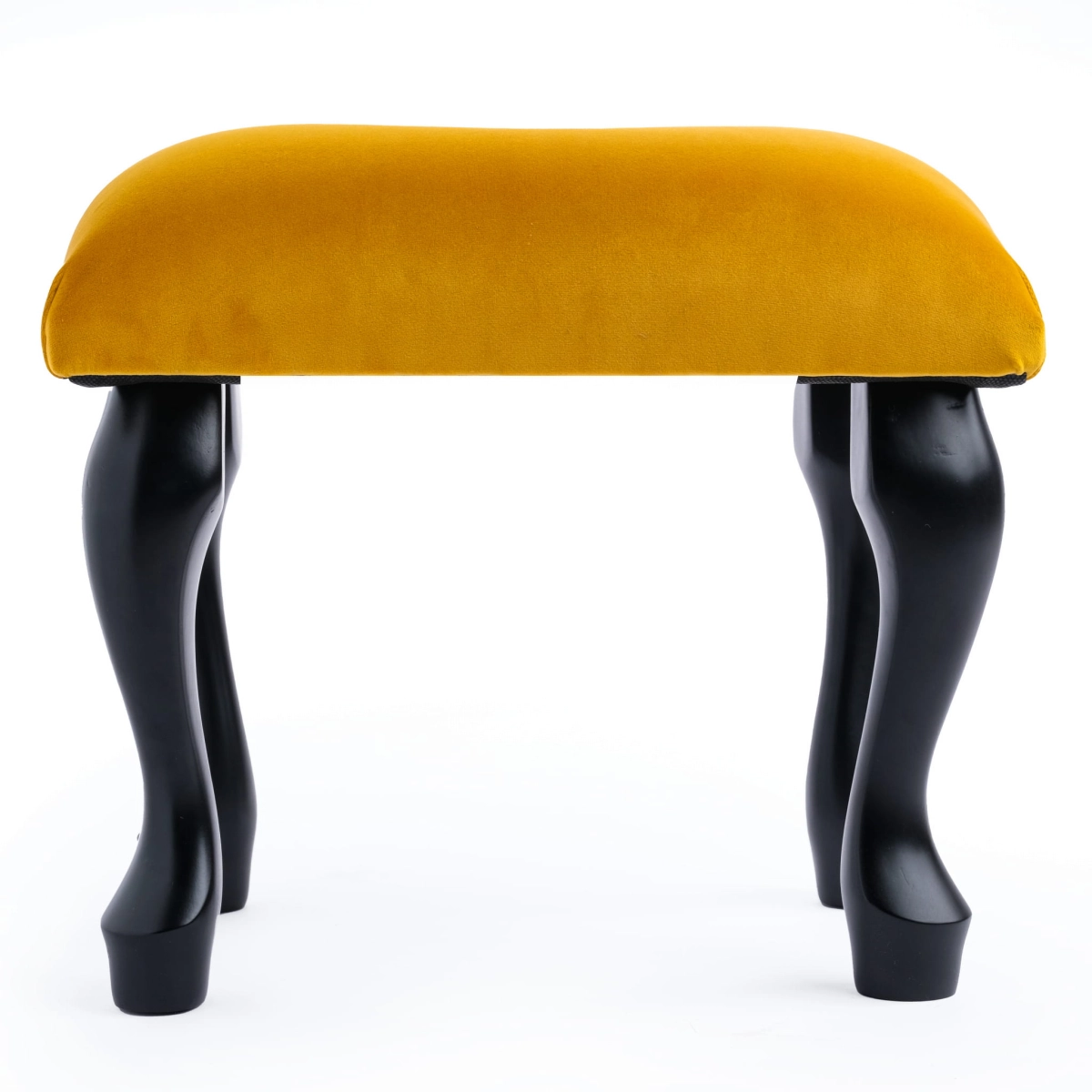 Gewatteerd papaya krukje voor kaptafel, een comfortabel en decoratief meubelstuk