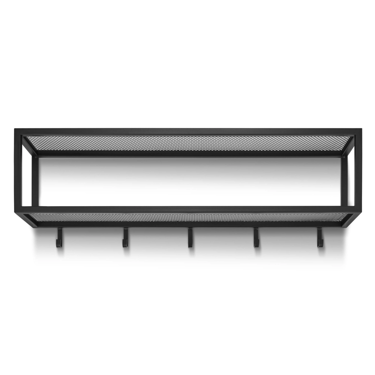 Stevige stalen hanger met plank voor jassen, tassen en hoofddeksels