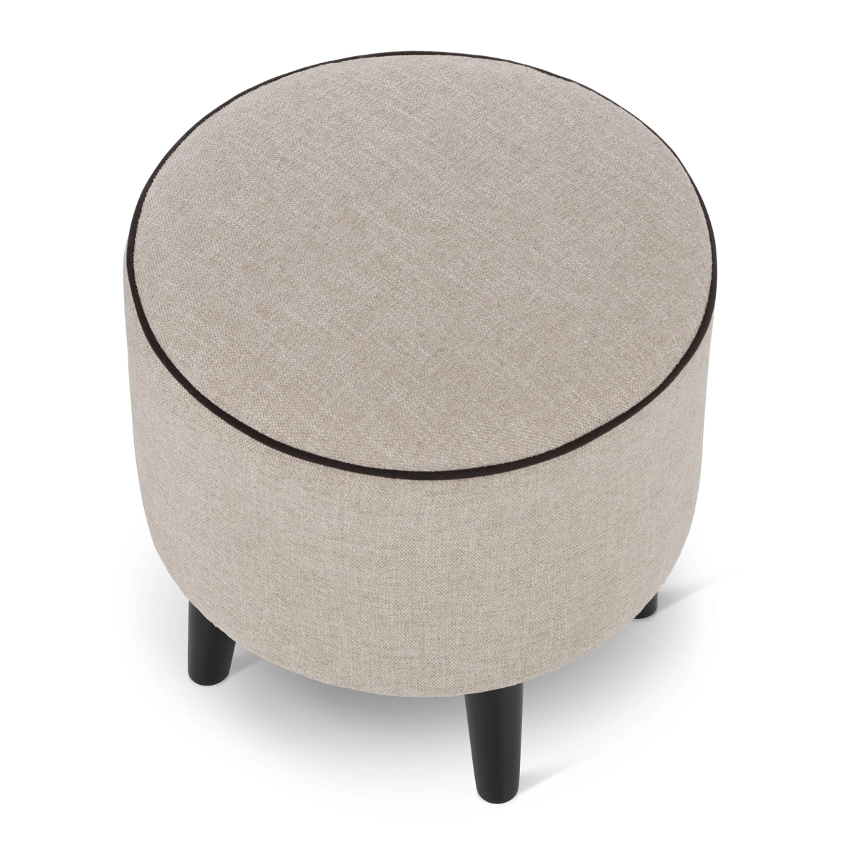 beige ronde poef