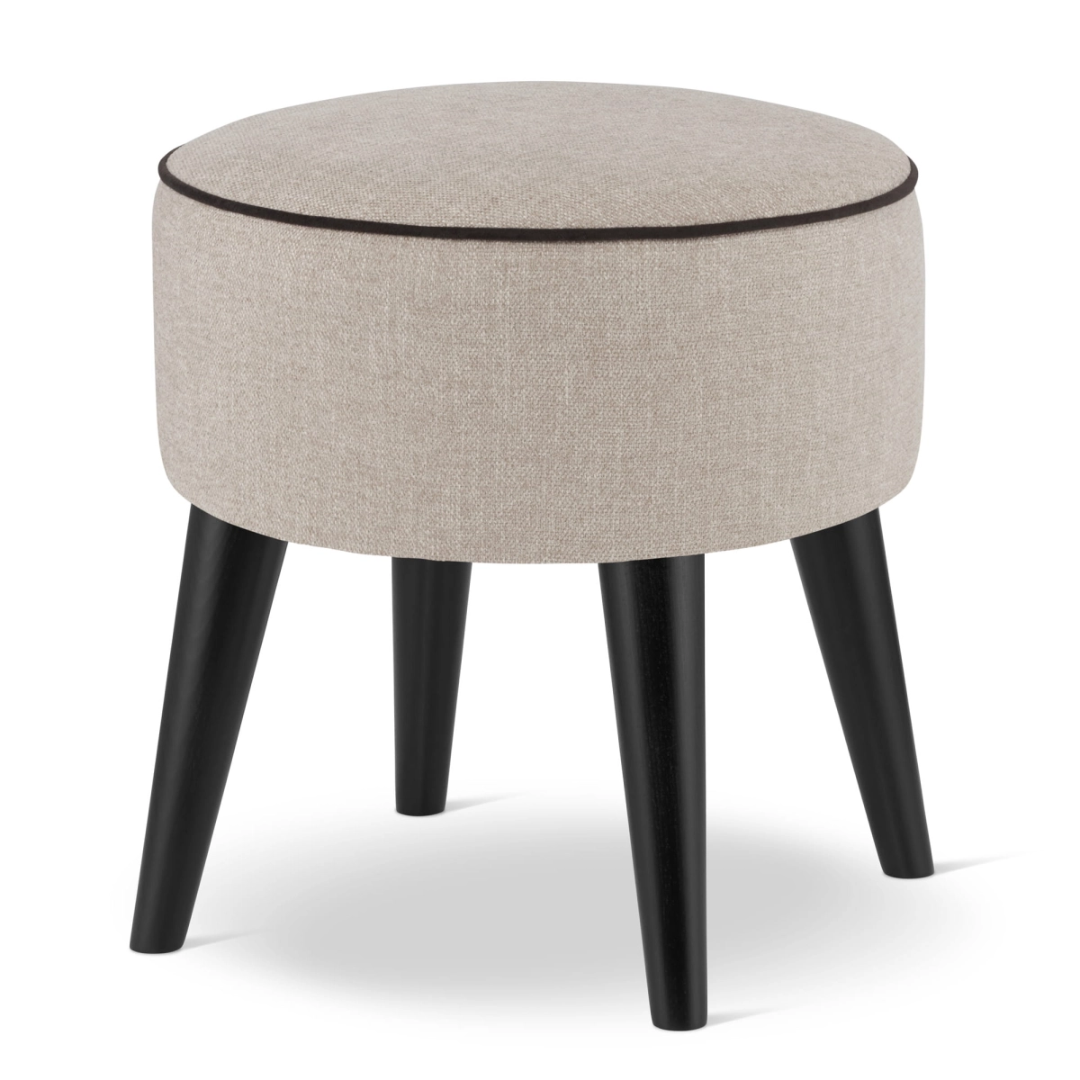 beige ronde poef