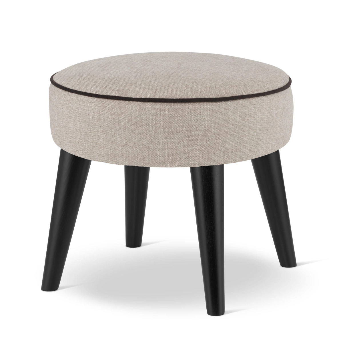 beige ronde poef