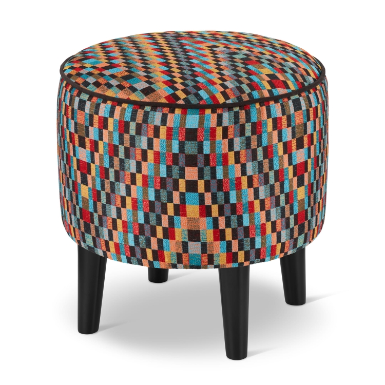 kleurrijke fauteuil voetensteun