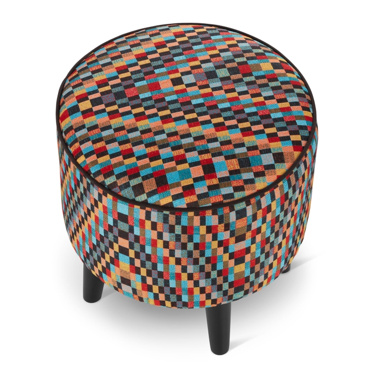 kleurrijke fauteuil voetensteun