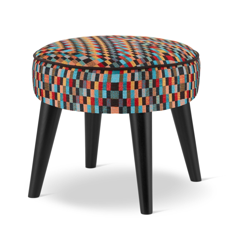 kleurrijke fauteuil voetensteun