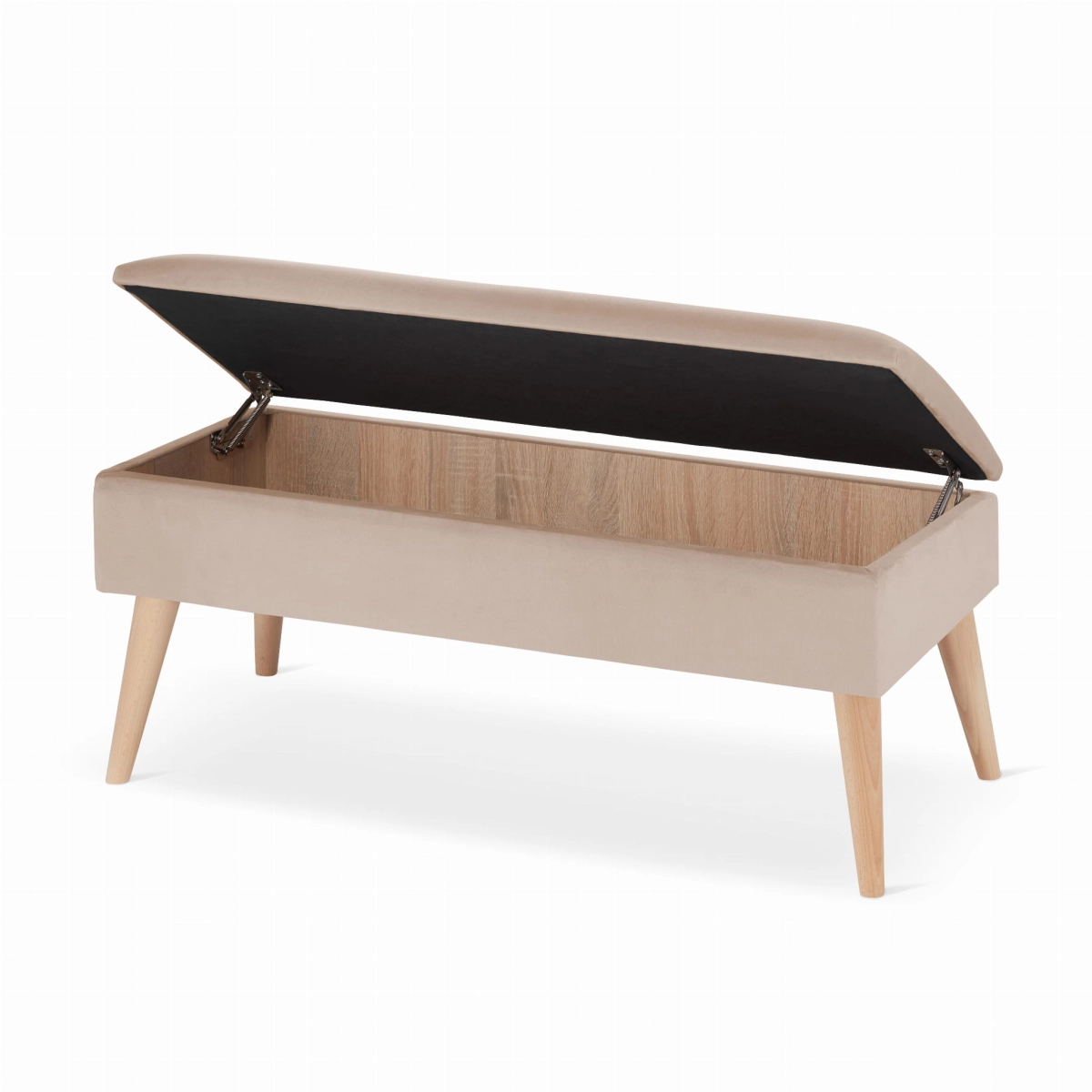 beige bank met opbergruimte
