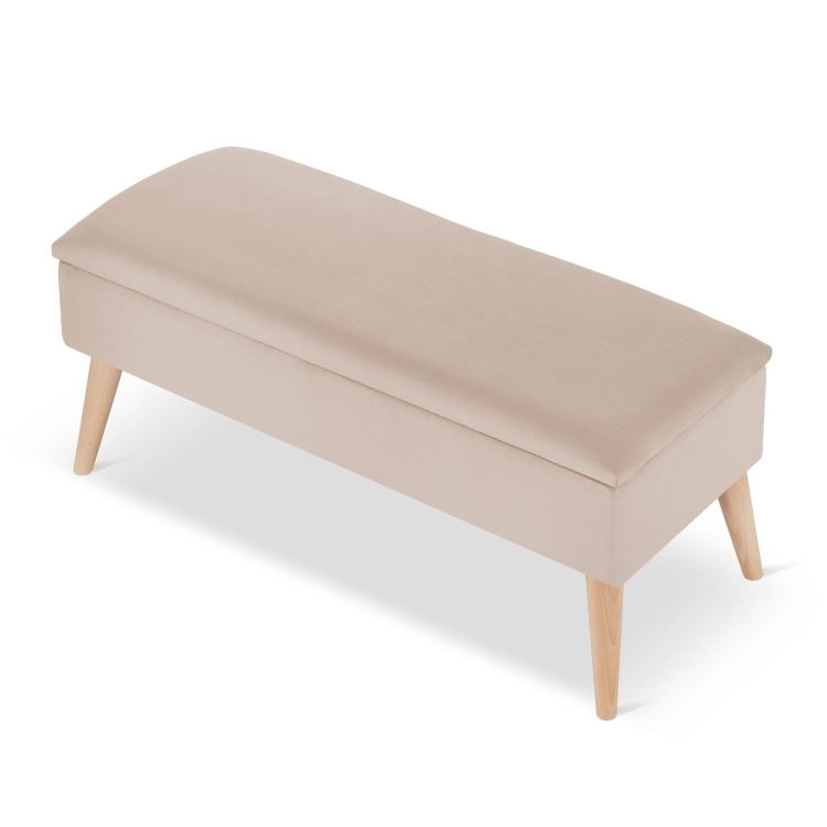 beige bank met opbergruimte
