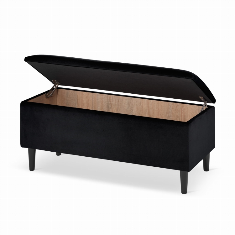 zwarte halpoef met opbergvak