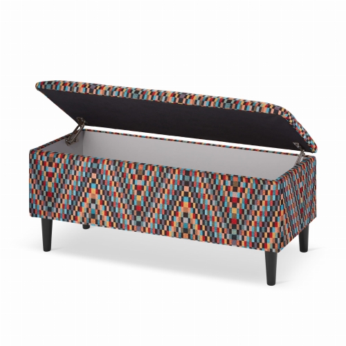 kleurrijke poef met opbergvak