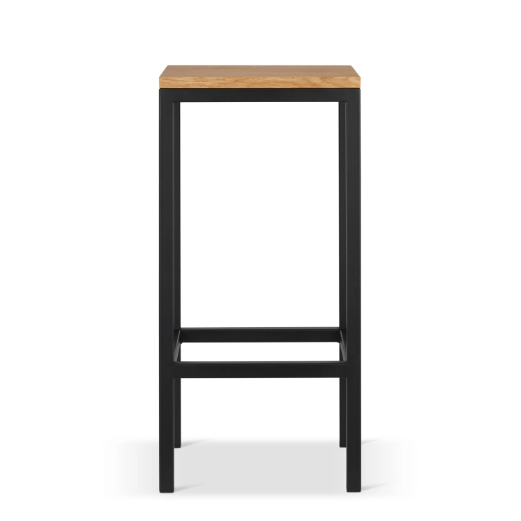 metalen hocker met houten zitting