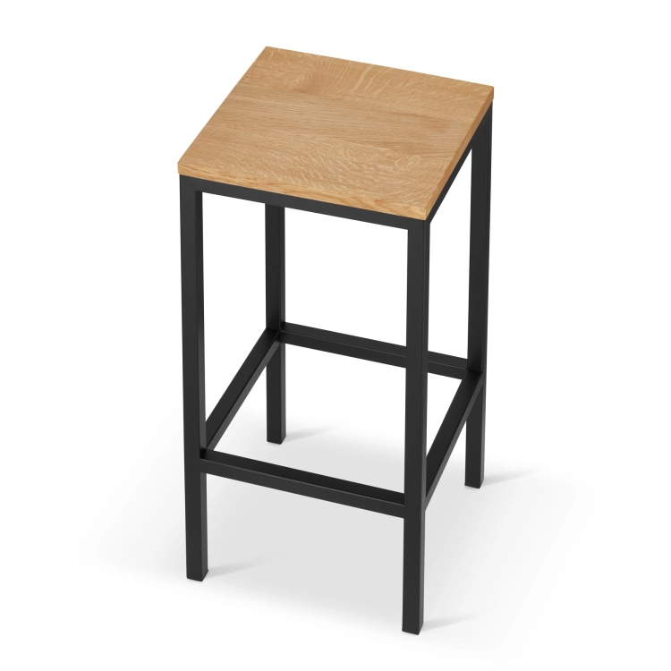 metalen hocker met houten zitting