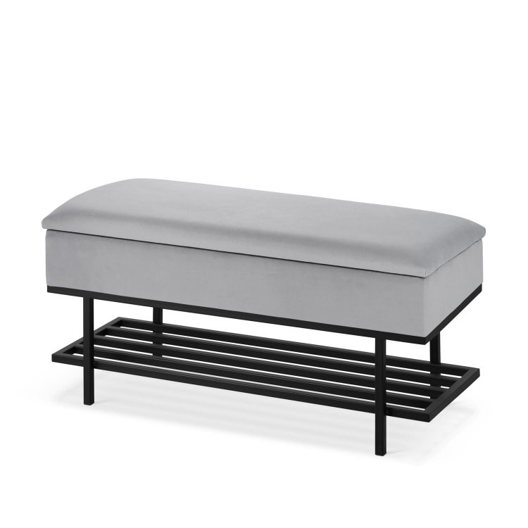 grijze kist met schoenenplank