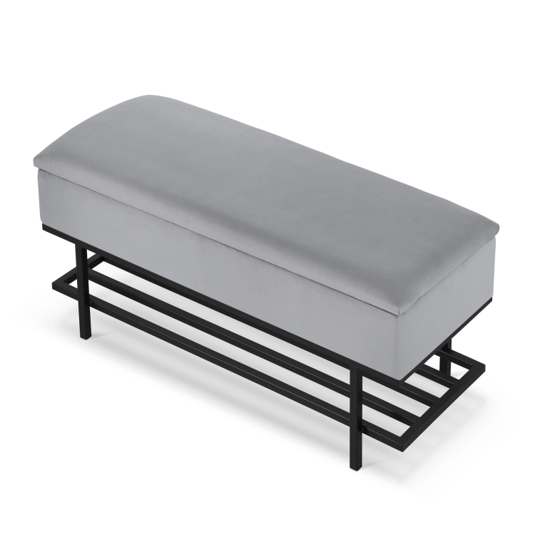 grijze kist met schoenenplank