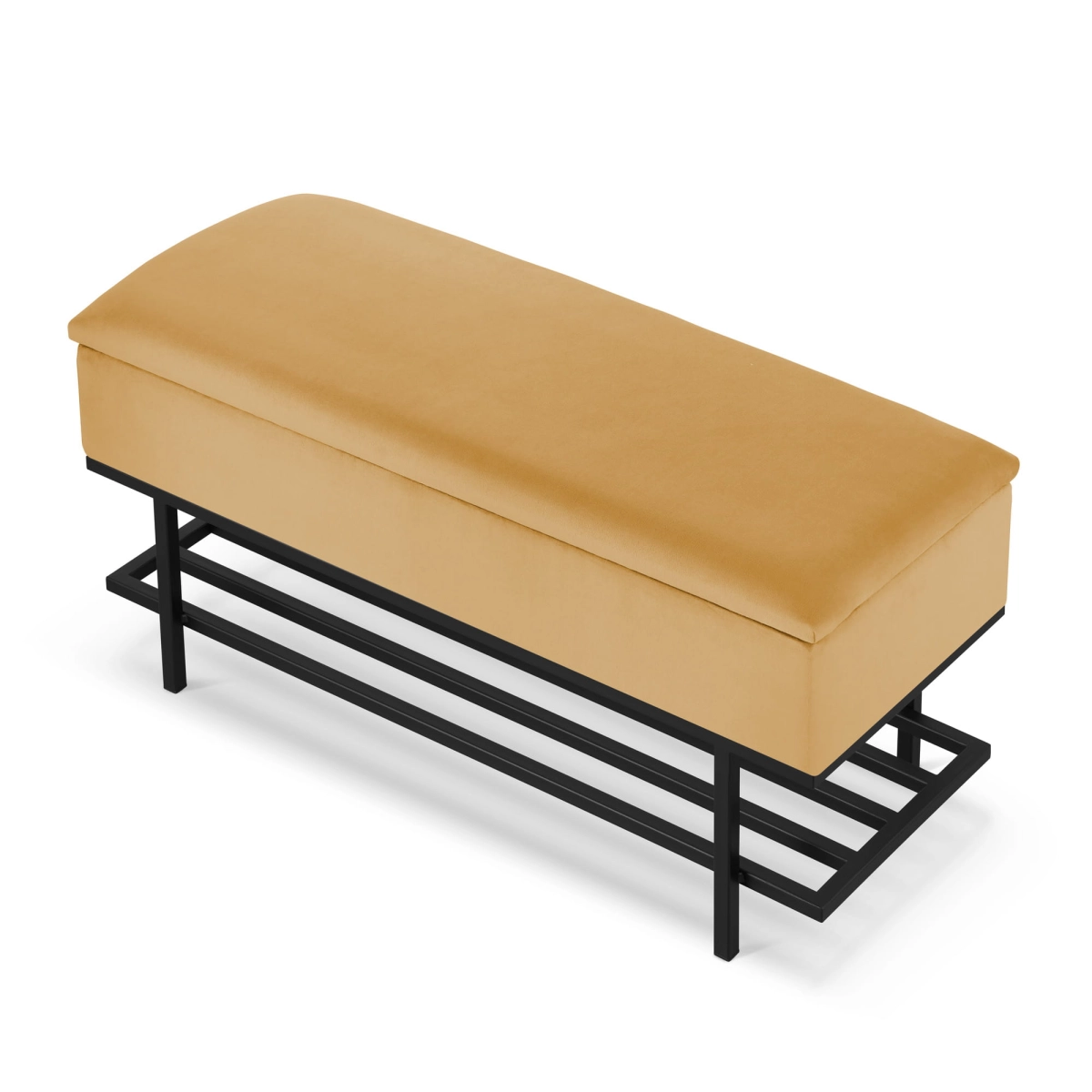 gele kist met schoenenplank