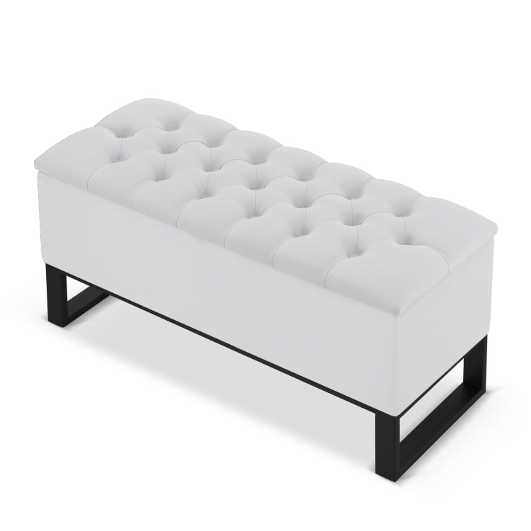 Industriële opbergpoef, gewatteerd, met stalen onderstel