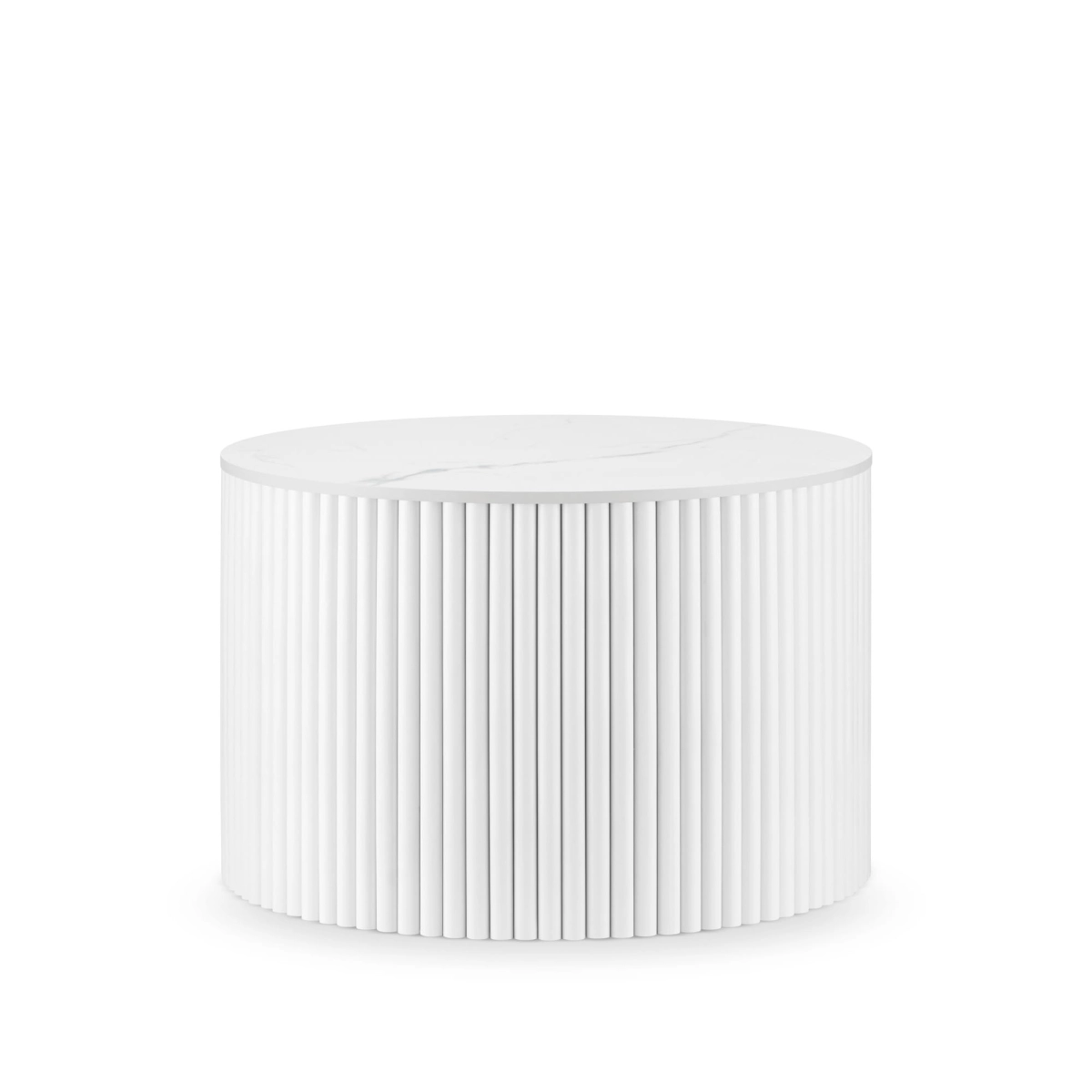 witte tafel met stenen blad