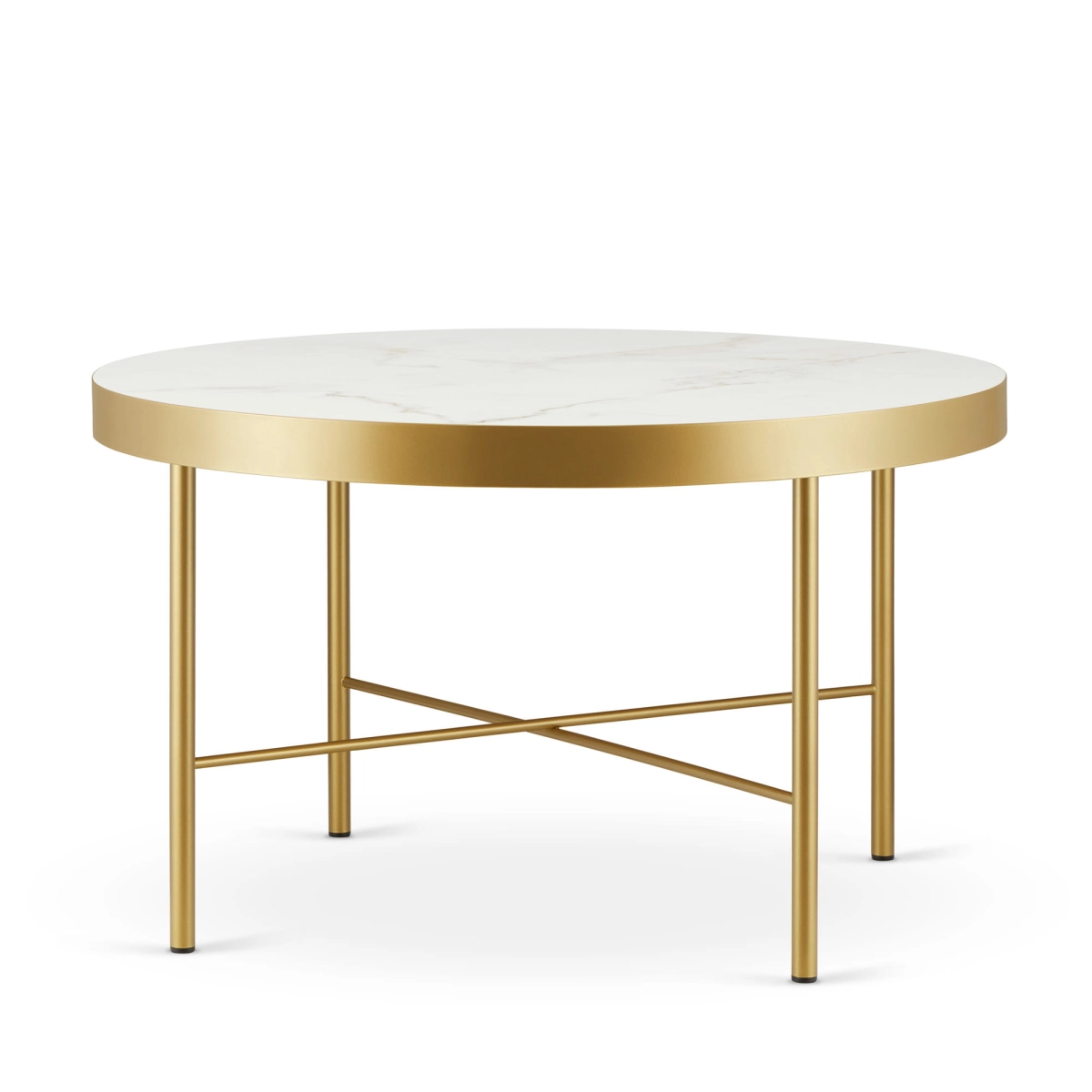 Salontafel met marmeren blad en spectaculair gouden onderstel voor de woonkamer