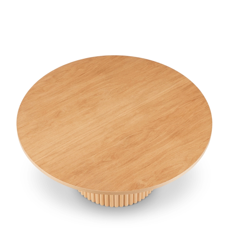 Moderne houten salontafel met gegroefde voet