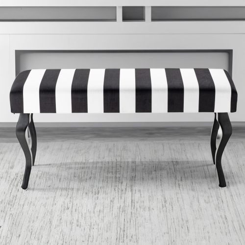 Gestreepte gestoffeerde bank