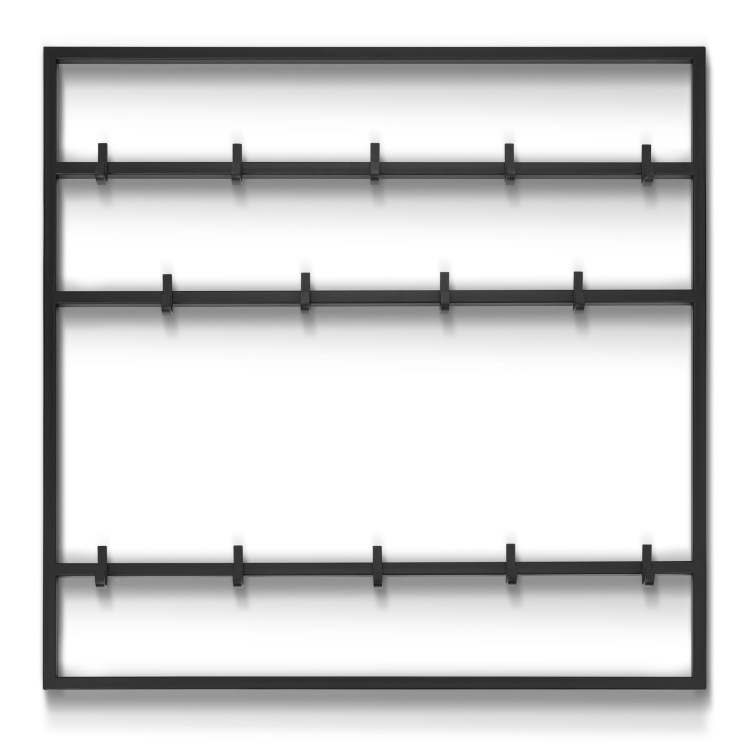 Zwarte metalen wandhanger voor de gang, praktisch en stijlvol