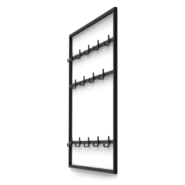 Zwarte metalen hanger voor de gang, modern en robuust