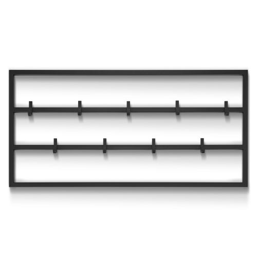 Stevige muurbeugel van zwart staal voor in de gang, praktisch en esthetisch verantwoord