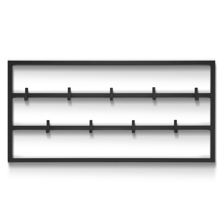 Stevige muurbeugel van zwart staal voor in de gang, praktisch en esthetisch verantwoord