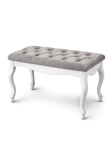 Ławka pikowana Blanca - Chesterefield biała