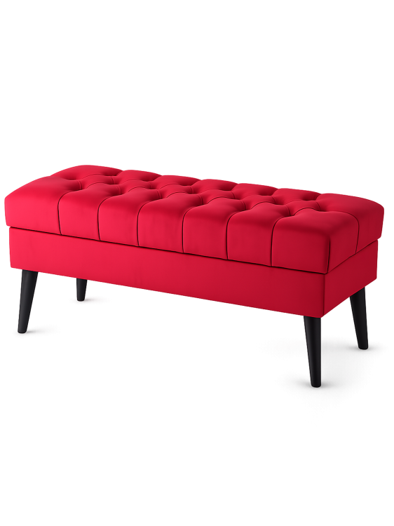 Tapicerowana pufa z kwiatami i schowkiem, elegancki i funkcjonalny dodatek