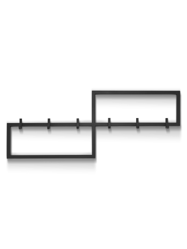 Czarny ozdobny wieszak ścienny do przedpokoju ze stali, stylowy i trwały