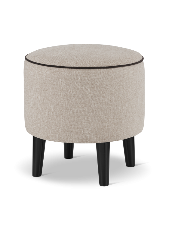 beżowa pufa okrągła