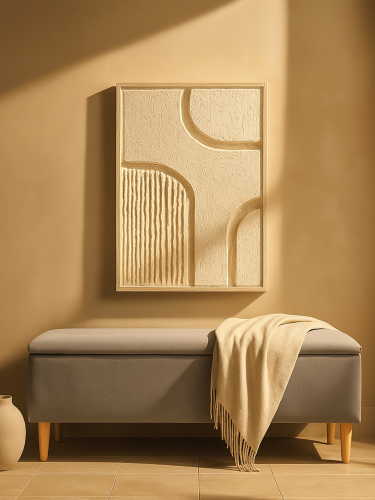 szara pufa do przedpokoju