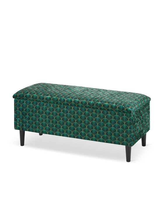 zielona pufa ze schowkiem