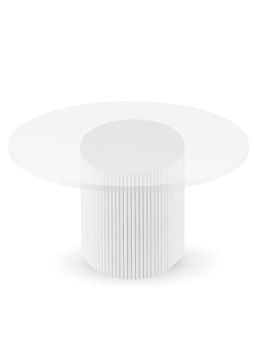 Biała noga do stołu ryflowana