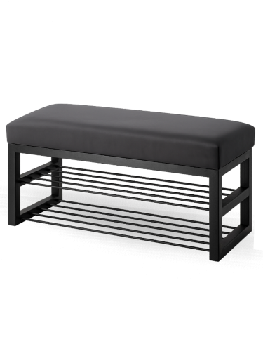 Industrielle Bank mit Schuhregalen, perfekt für Loft-Innenräume