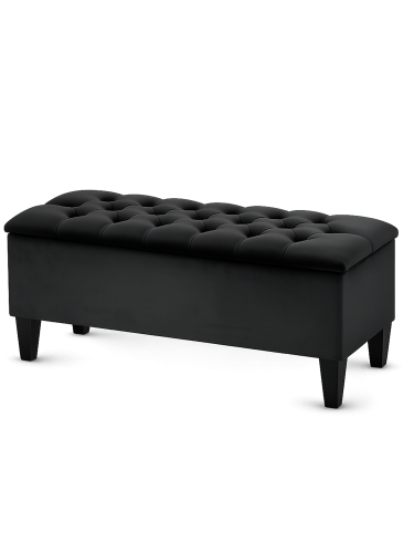 Moderner gesteppter Pouf mit Stauraum in Schwarz