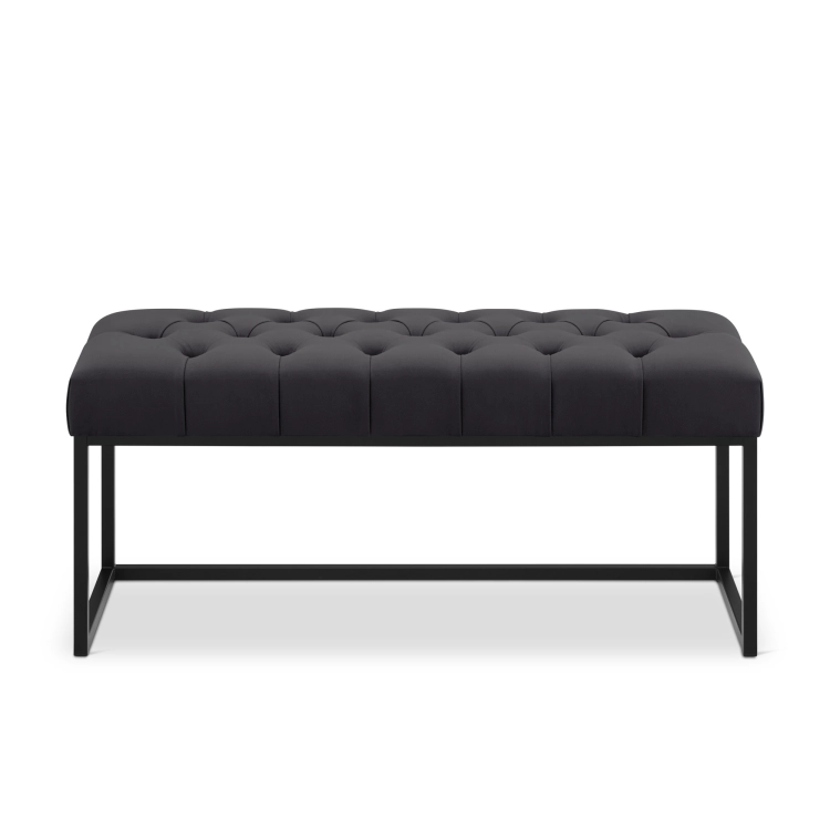 pikowana ławka grafitowa