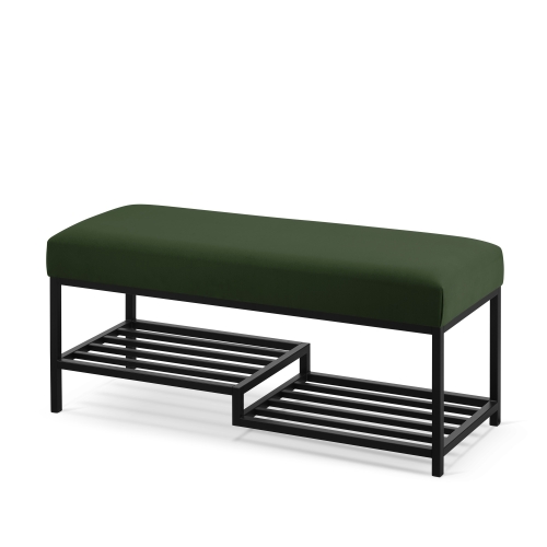 zielona ławka industrialna do przedpokoju