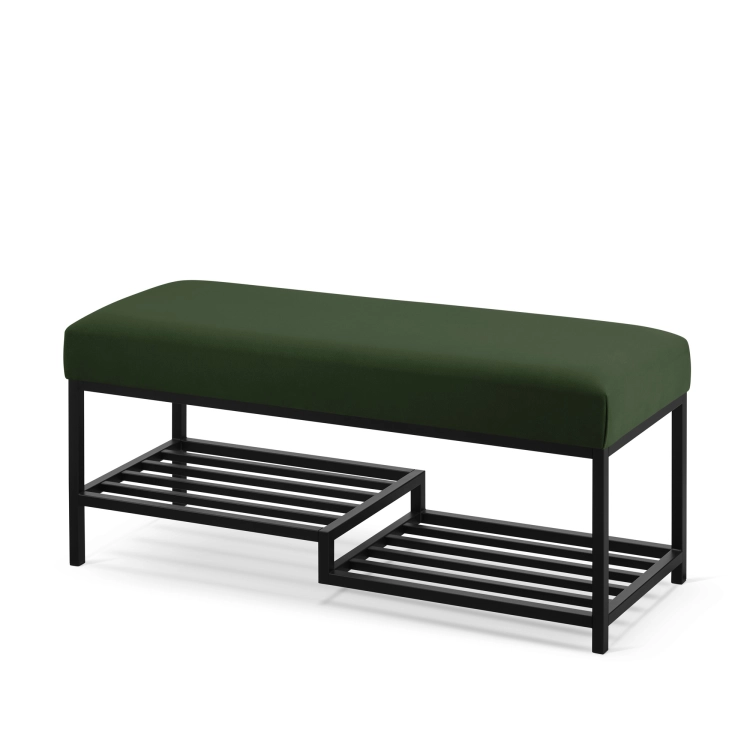 zielona ławka industrialna do przedpokoju