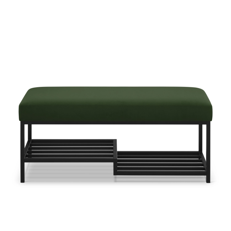 zielona ławka industrialna do przedpokoju