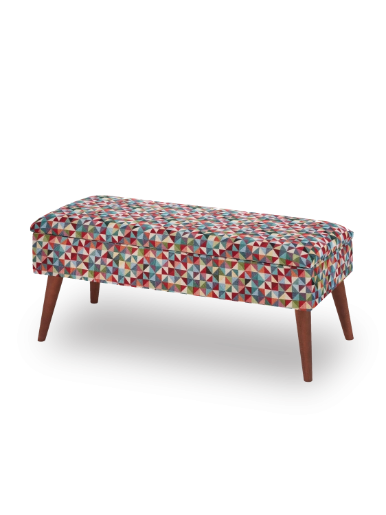bank met geometrisch patroon