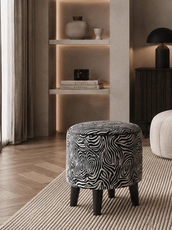 ronde zebra poef