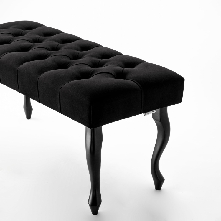 Gewatteerde bank zwart voor hal