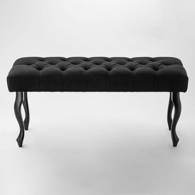 Zwarte gewatteerde bank voor moderne interieurs