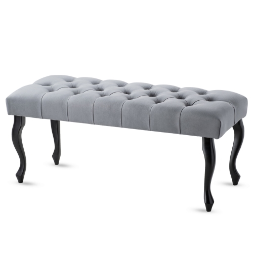 Gewatteerde bank in grijs met zwarte poten