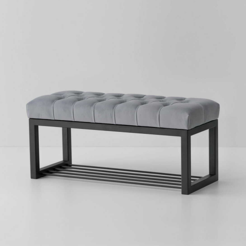 Industriële bank voor hal met schoenenrek