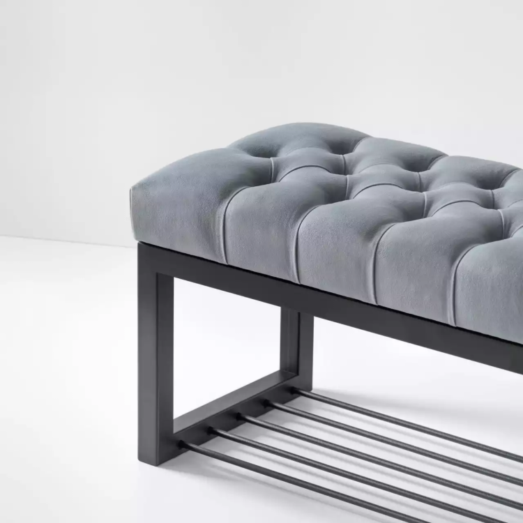 Industriële bank voor hal met schoenenrek